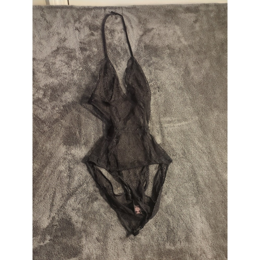 Mesh Victoria Secret Lingerie Bodysuit One Piece Sexy Black Thong intimate Large